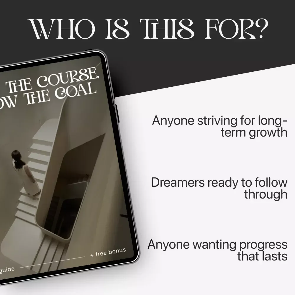 Stay the Course, Grow the Goal | Printable Self-Growth Guide | Digital Download on How to Stay Committed to Long-Term Goals