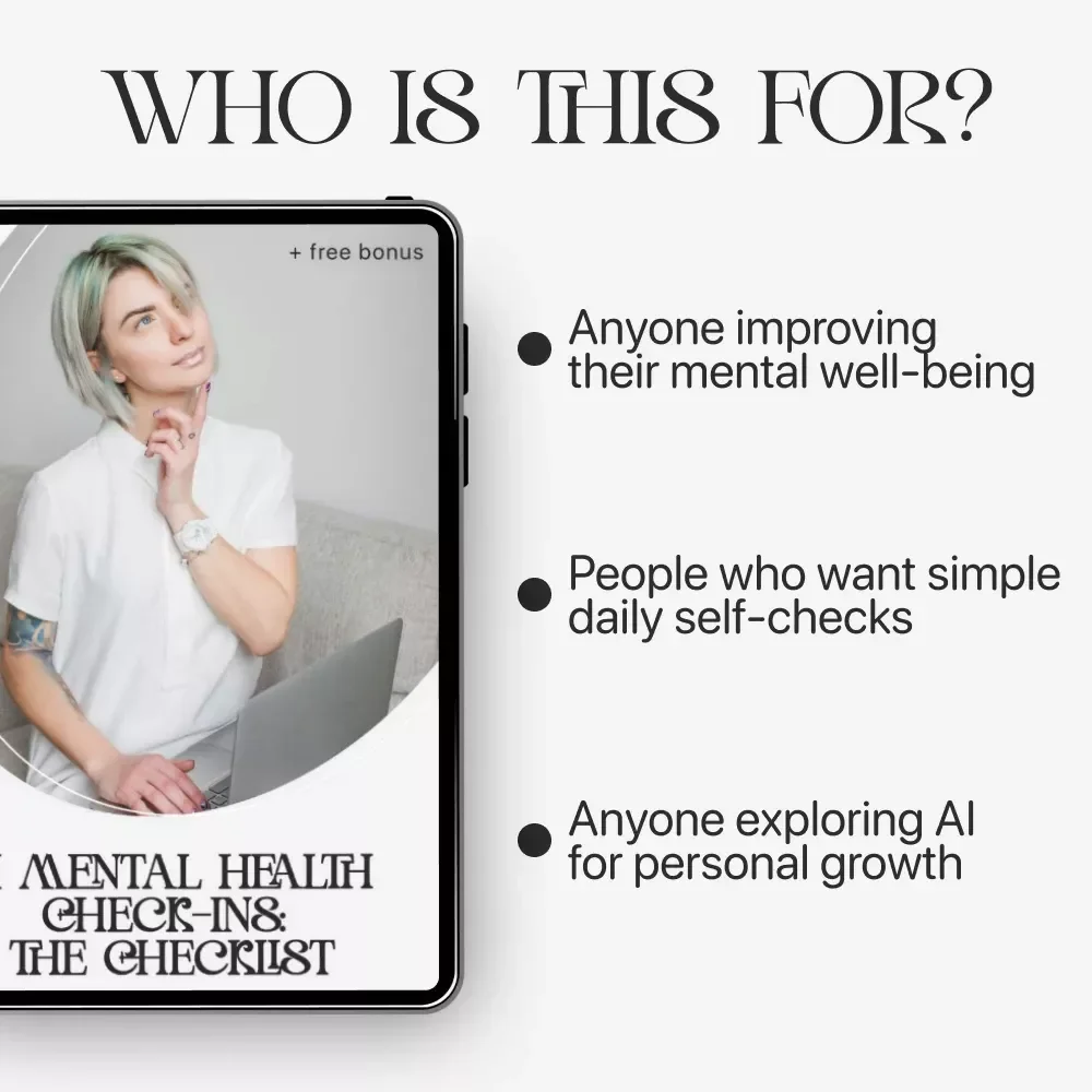 AI Mental Health Check-Ins: The Checklist | ai mental health check ins Self-Care Digital Download, Daily Wellness & Emotional Growth Tracker