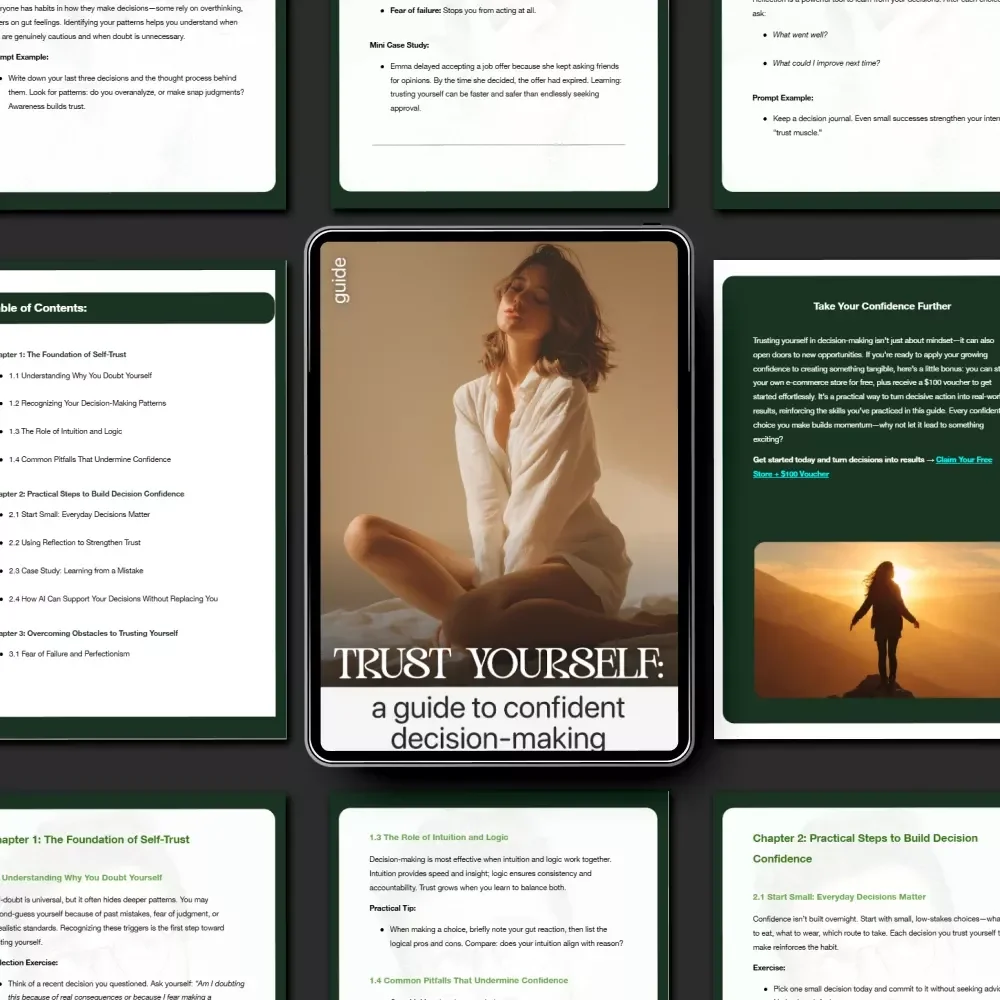 Trust Yourself: A Guide to Confident Decision-Making | How to Trust My Own Decisions Digital Guide | Personal Growth, Self-Trust Workbook, Mindset PDF Download