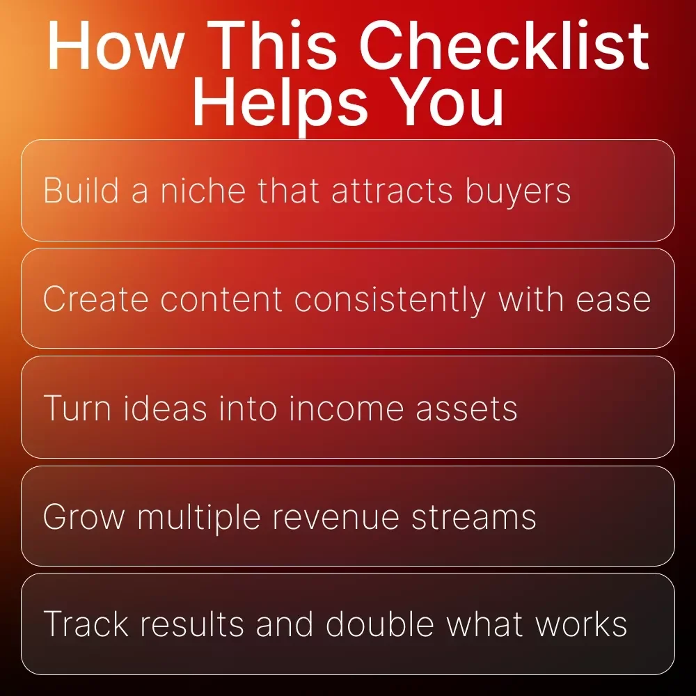 Content-to-Cash Checklist | Creator Tips for Steady Income | Digital Download for Coaches, Creators & Entrepreneurs
