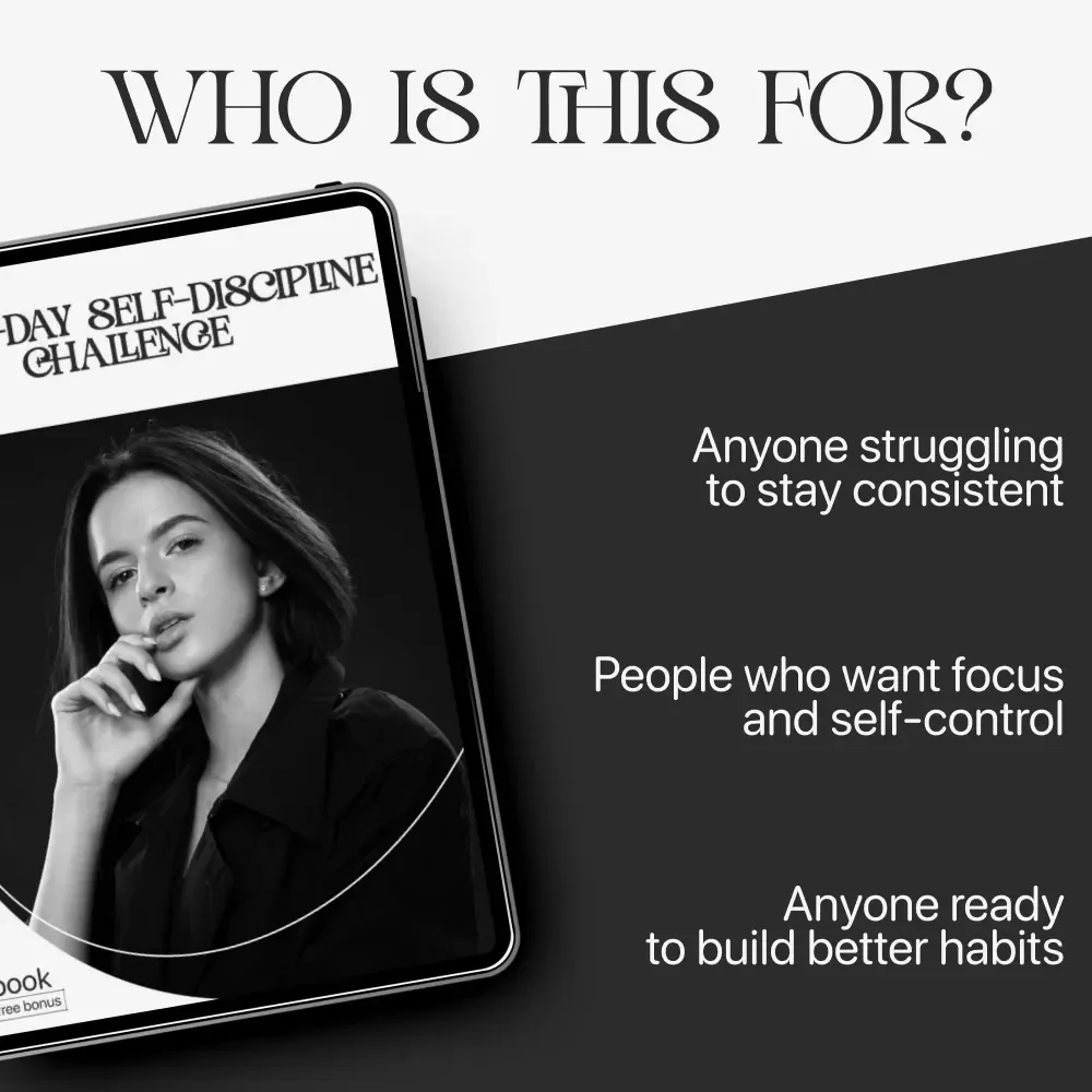 The 30-Day Self-Discipline Challenge | Printable Motivation eBook | Self Discipline Challenge for Habits, Focus, Productivity & Goal Setting