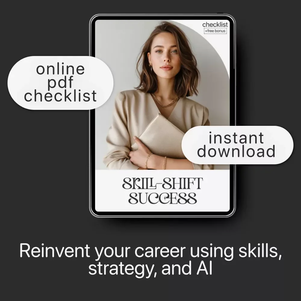 Skill-Shift Success Checklist | Career Change Digital Guide for How to Use Your Skills in a New Career | Printable Transferable Skills Planner