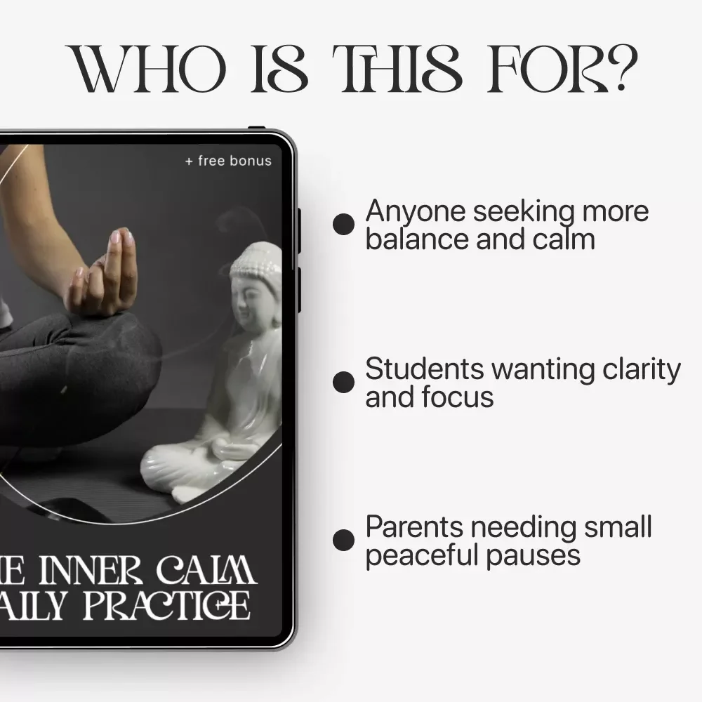 The Inner Calm Daily Practice | Printable Mindfulness Checklist for Stress Relief & Peaceful Living | How to Develop Inner Calm Through Daily Habits
