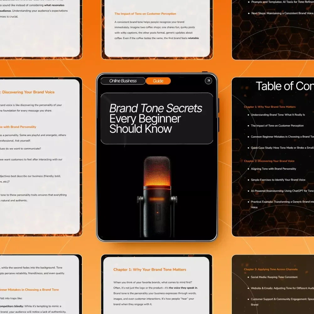 Brand Tone Secrets Every Beginner Should Know | Digital Guide for Entrepreneurs, Creators & Small Businesses | Brand Tone Ideas for Beginners | Learn How to Build a Consistent, Memorable Brand Voice