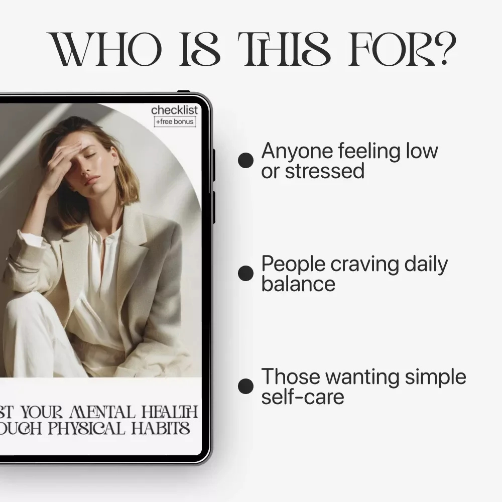 Boost Your Mental Health Through Physical Habits | Printable Daily Wellness Checklist & Self-Care Planner | Digital Guide on How to Improve Mental Health via Physical Habits