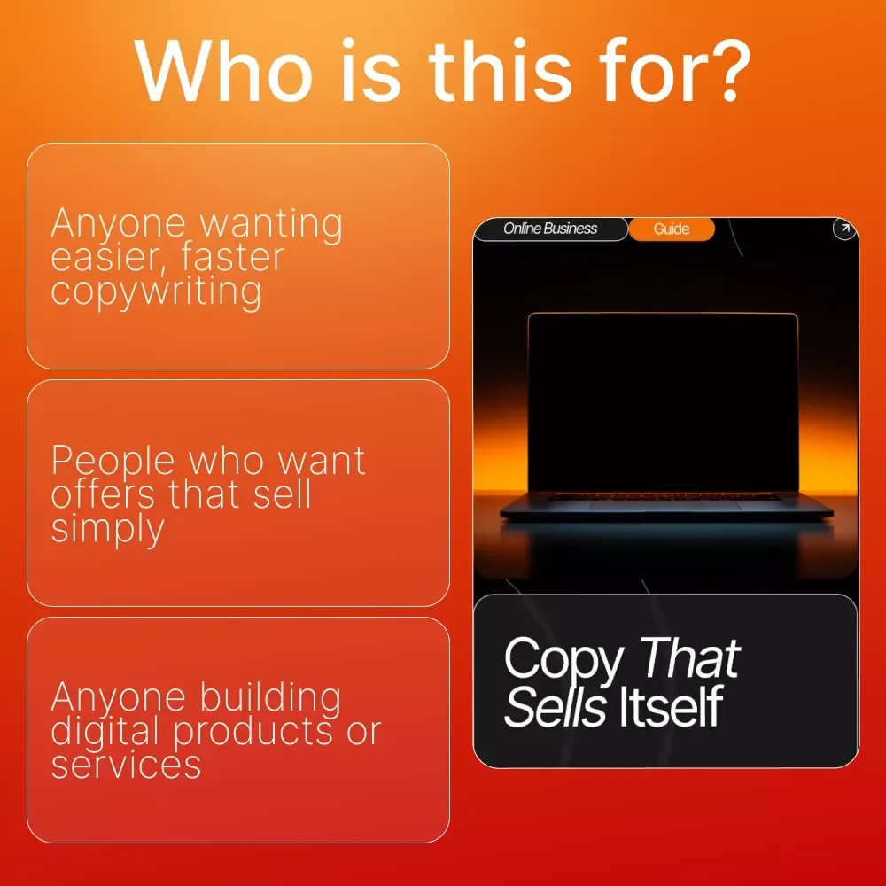 Copy That Sells Itself — Copywriting Basics for Simple Offers | Digital Guide, eBook, Marketing Copywriting Template, Beginner-Friendly Writing System