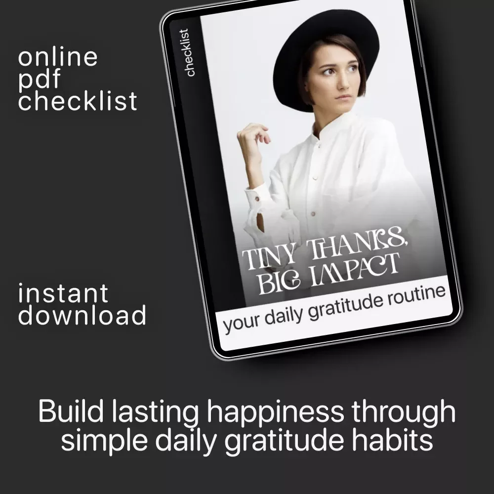 Tiny Thanks, Big Impact: Your Daily Gratitude Routine | Printable Checklist for Mindfulness & Positivity | Digital Download Guide on How to Practice Gratitude Every Day