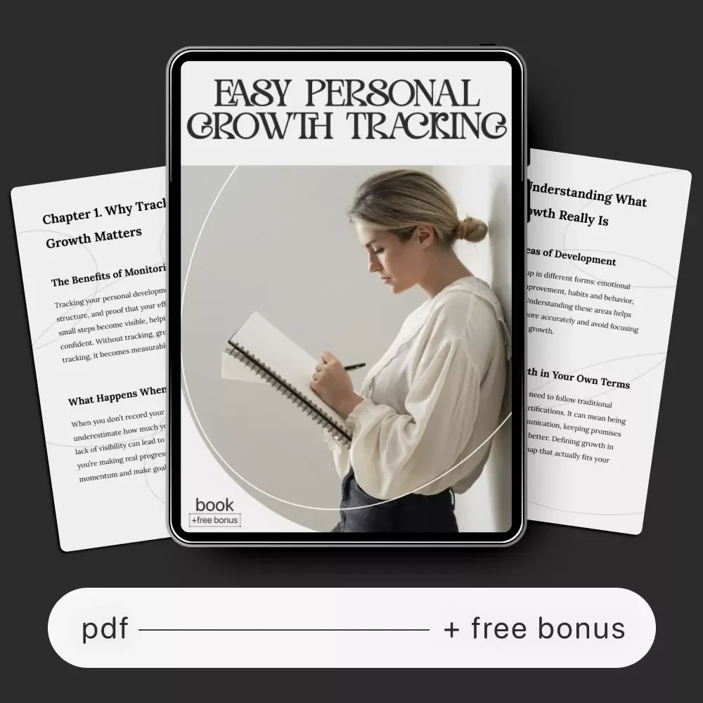 Easy Personal Growth Tracking | Printable eBook & Digital Guide | Learn How to Track Personal Development Progress Easily