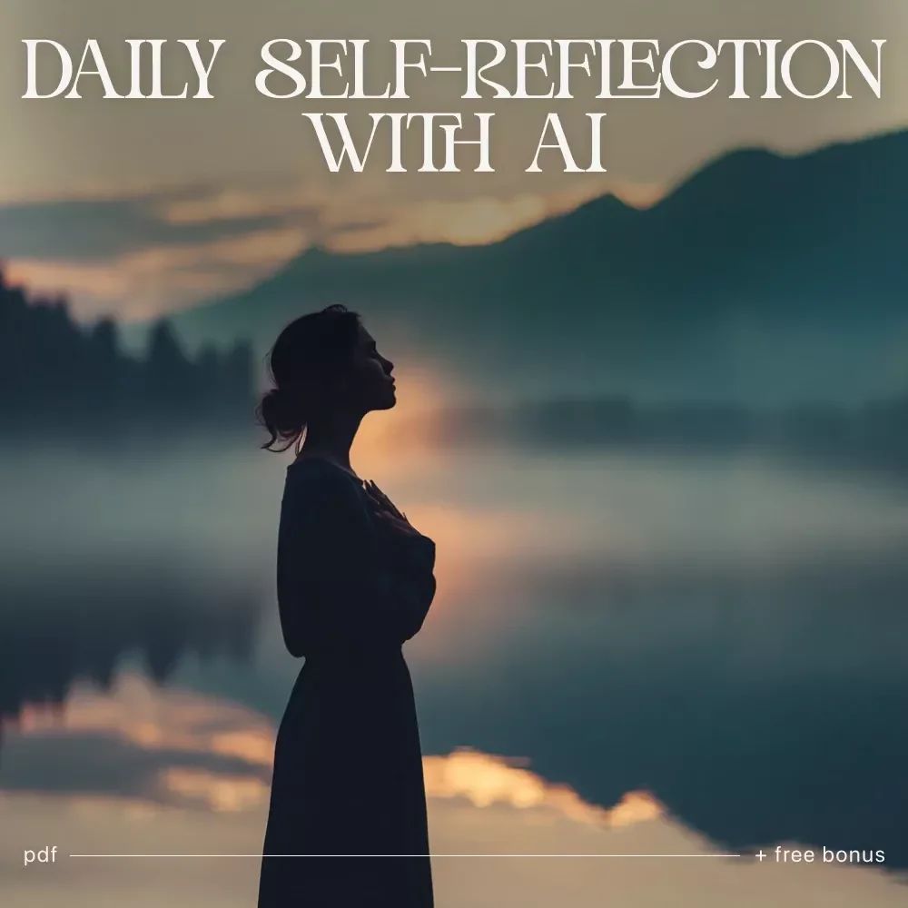 Daily Self-Reflection with AI Checklist | Best AI Prompts for Daily Self Reflection | Morning & Evening Mindset, Gratitude & Goal Clarity Digital Download
