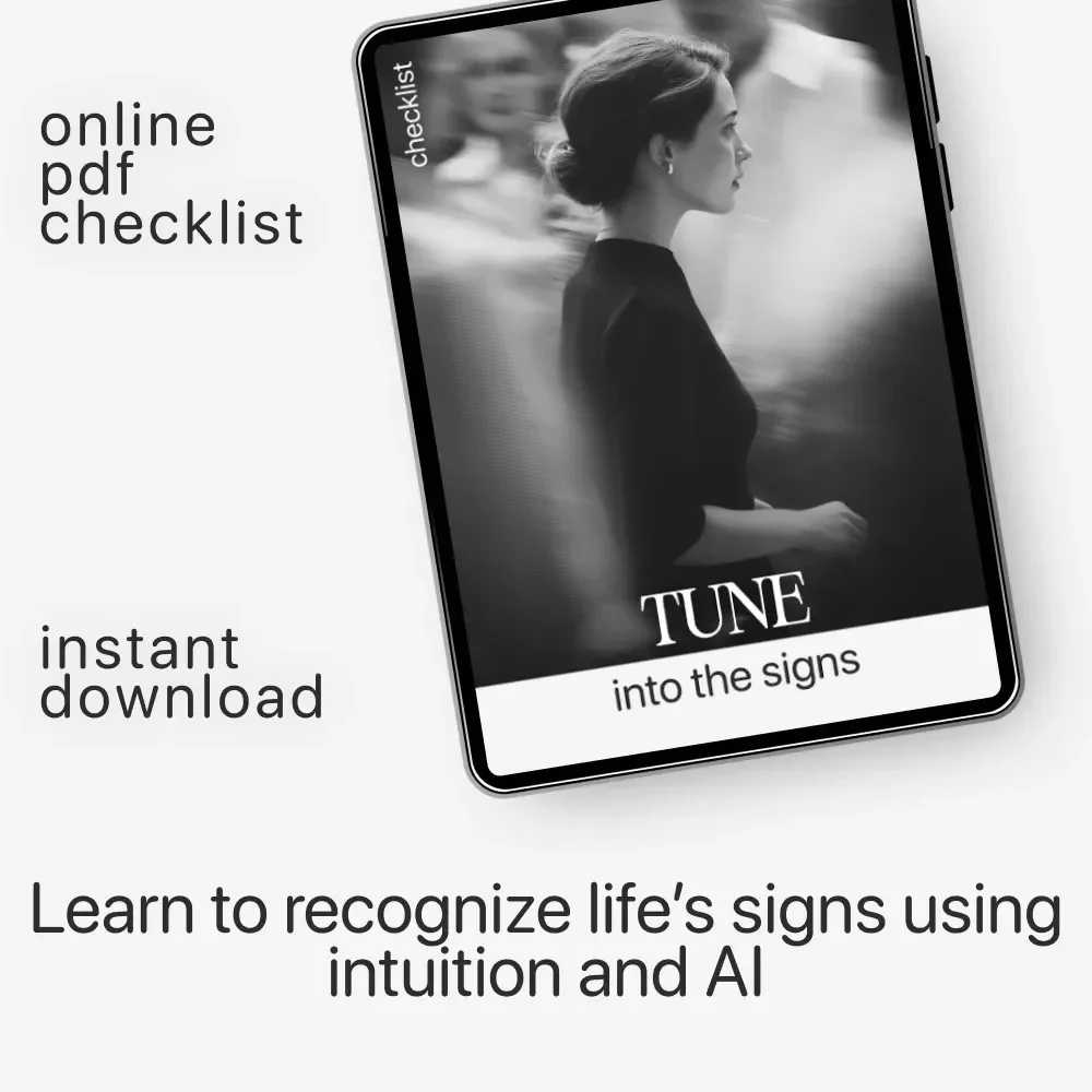 Tune Into the Signs – Checklist for How to Notice Signs From the Universe | Intuition Guide | Digital Download