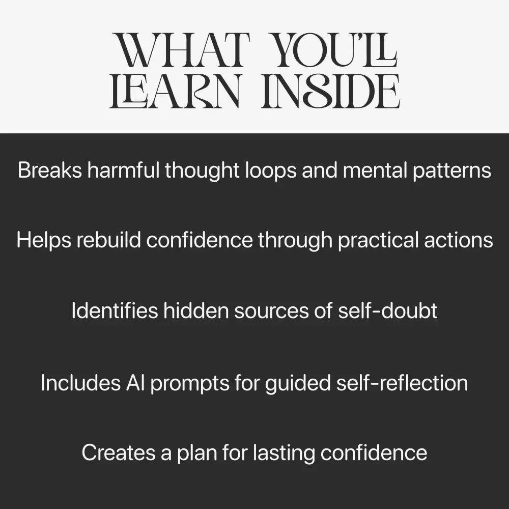 Finding Steady Ground When Doubt Takes Over – Self-Doubt Guide, Confidence Workbook, AI Prompts for Personal Growth, Mindset Reset eBook, Digital Download