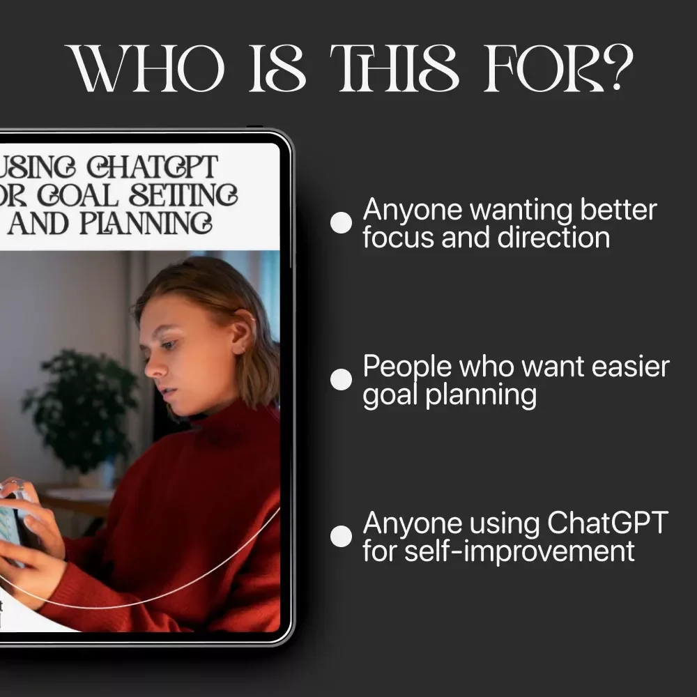 Using ChatGPT for Goal Setting and Planning Checklist | chatgpt for goal setting and planning Printable | Productivity Planner & Digital Download for Personal and Business Growth