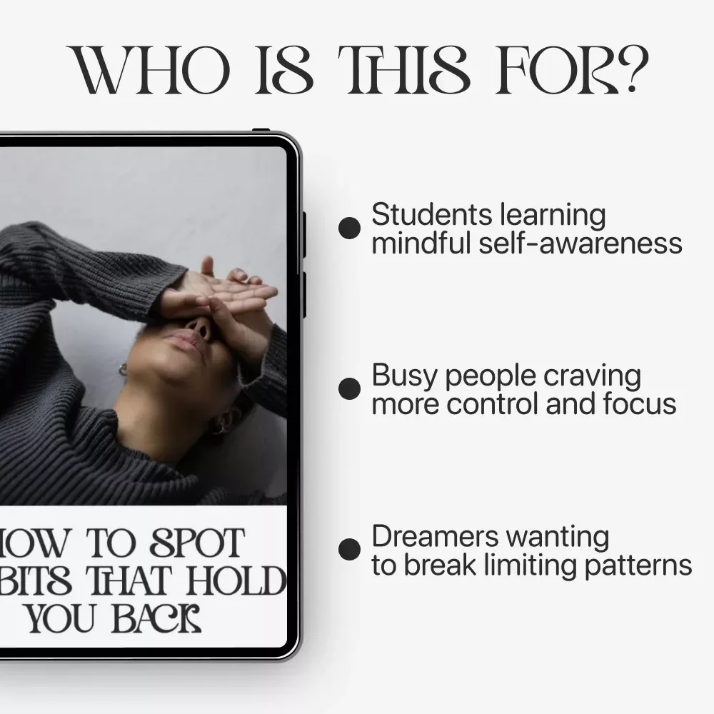 How to Spot Habits That Hold You Back | Printable Self-Awareness Checklist | Digital Download for Personal Growth and Mindset Change