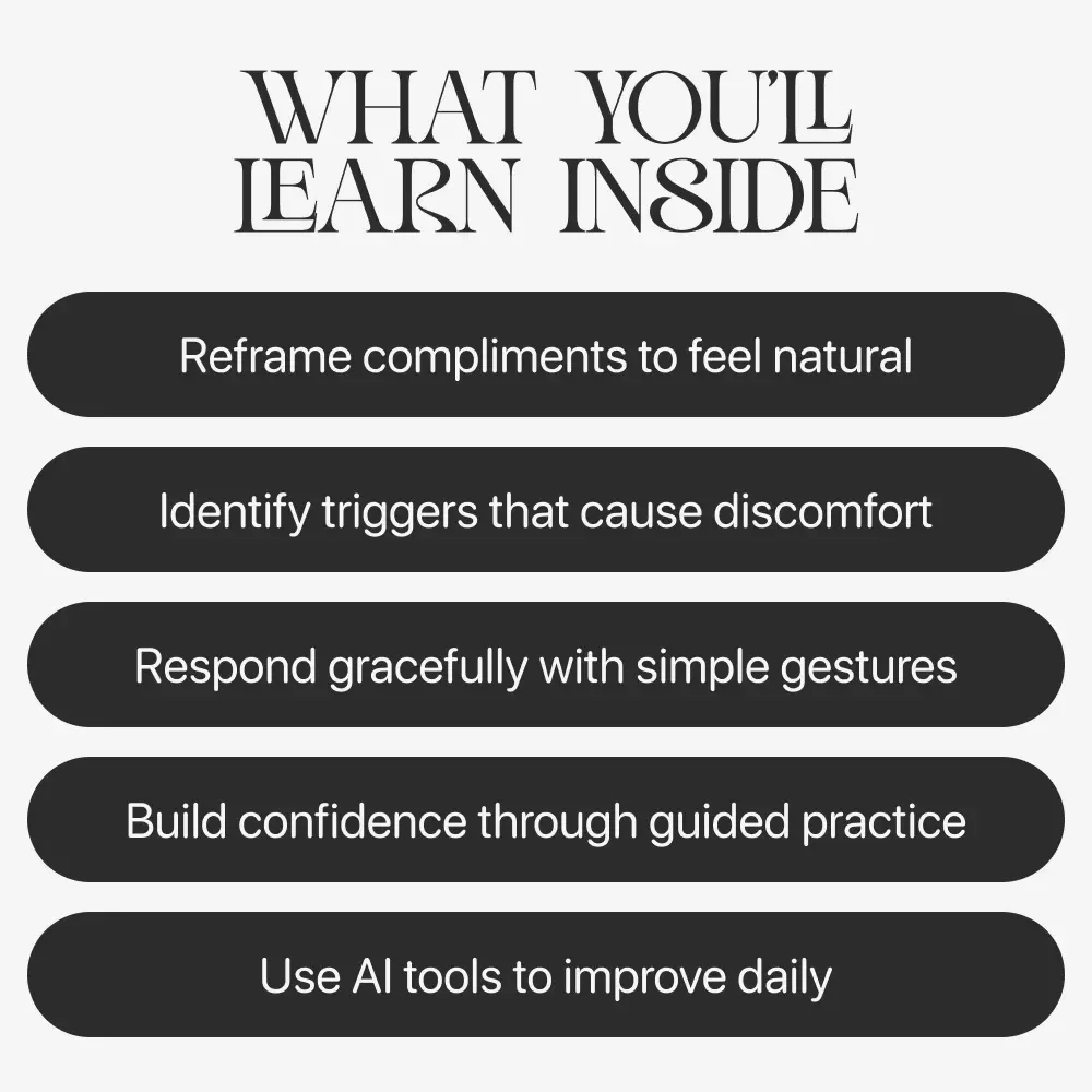 Compliments Without the Cringe | Confidence-Building Guide for How to Stop Feeling Weird About Compliments | Self-Improvement eBook Download