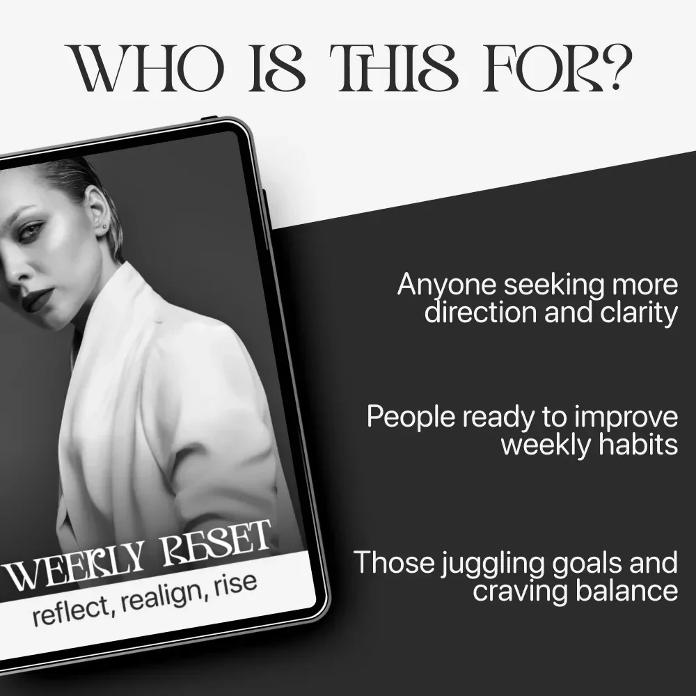Weekly Reset: Reflect, Realign, Rise | Guided Reflection Workbook | How to Reflect on Your Week Effectively