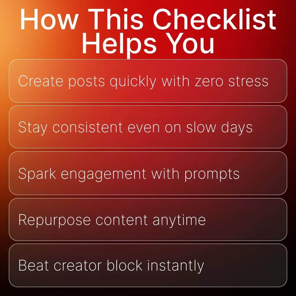 The “Lazy Genius” Content Ideas Checklist | Viral Content Ideas, Social Media Prompts, Creator Inspiration, Digital Download for Easy Content Creation