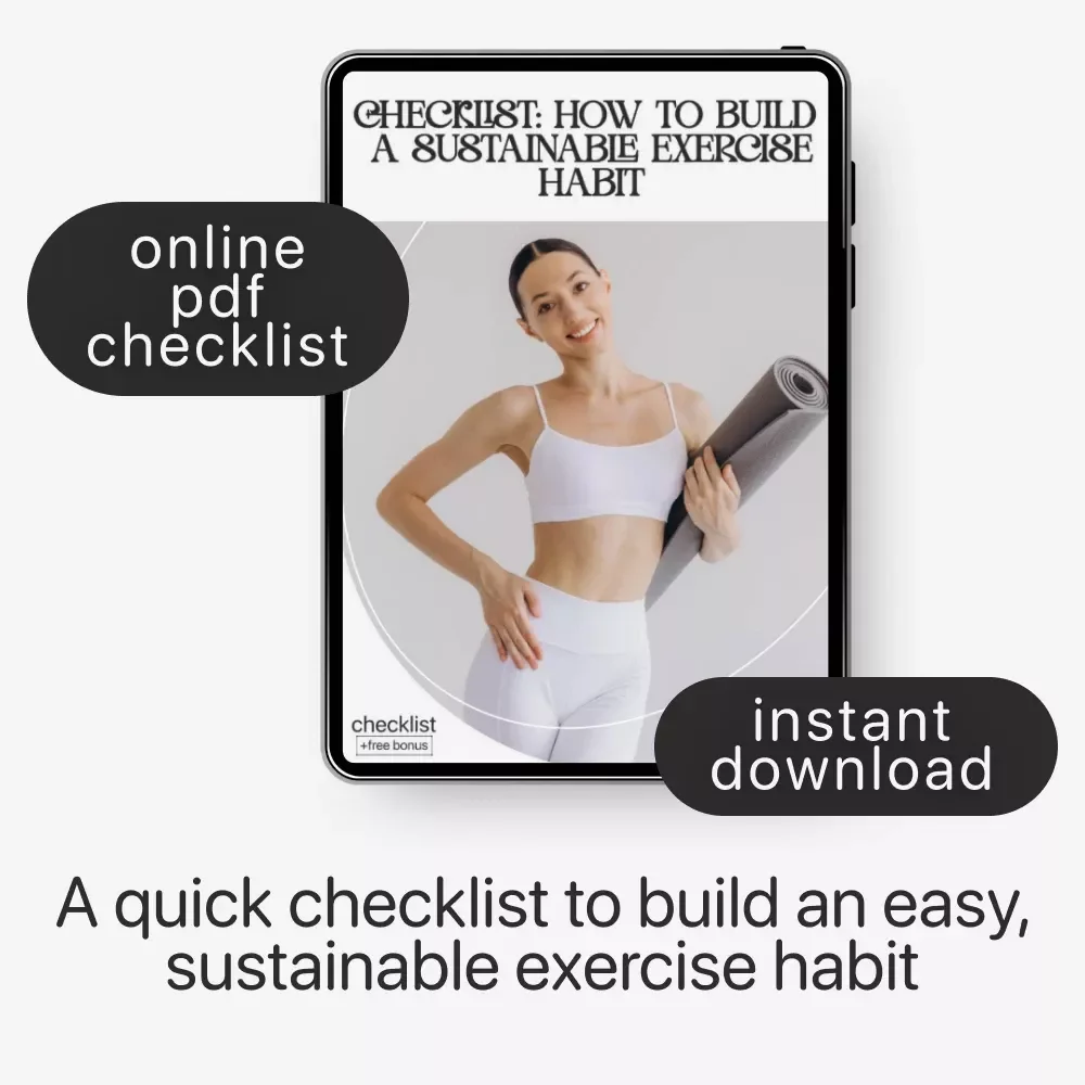 Checklist: How to Build a Sustainable Exercise Habit | Digital Fitness Planner, Habit Tracker, Wellness Printable for Beginners & Busy People