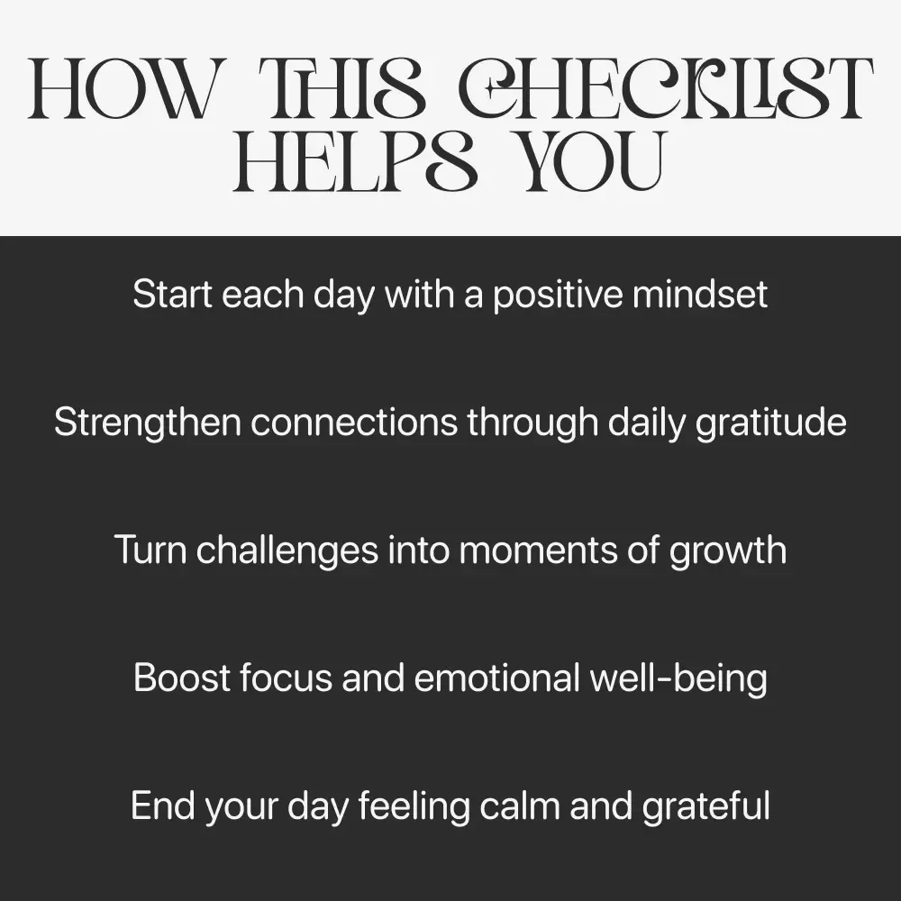 Tiny Thanks, Big Impact: Your Daily Gratitude Routine | Printable Checklist for Mindfulness & Positivity | Digital Download Guide on How to Practice Gratitude Every Day