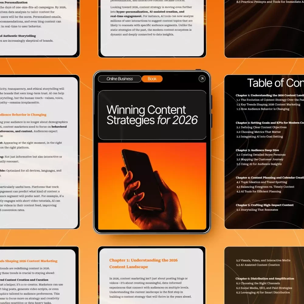 Winning Content Strategies for 2026 – Digital Marketing Guide, AI-Powered Content Strategy eBook, Content Planning Checklist & 2026 Trends Playbook
