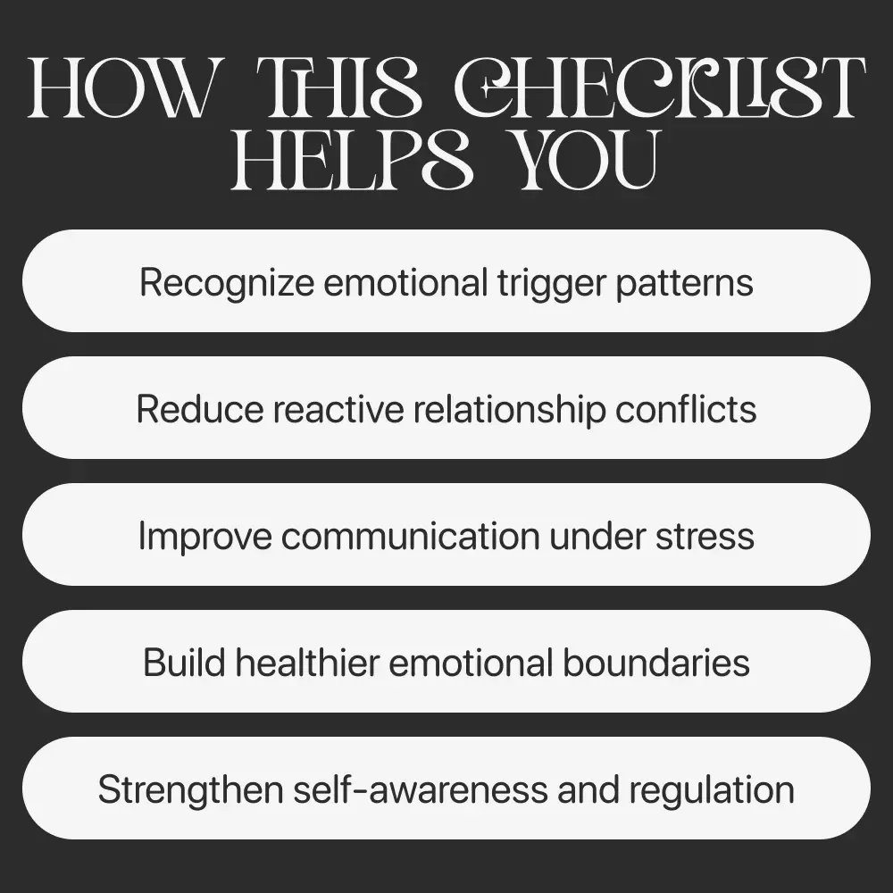 Understanding Your Triggers in Relationships – Printable Relationship Trigger Checklist | Self-Awareness & Healing Tool | How to Understand What Triggers Me in Relationships Guide