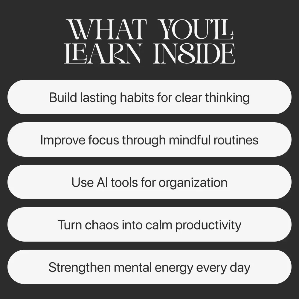 Mental Clarity: Think Clear, Live Better | Digital Guide for Focus and Mindfulness | Printable eBook on Ways to Build Mental Clarity