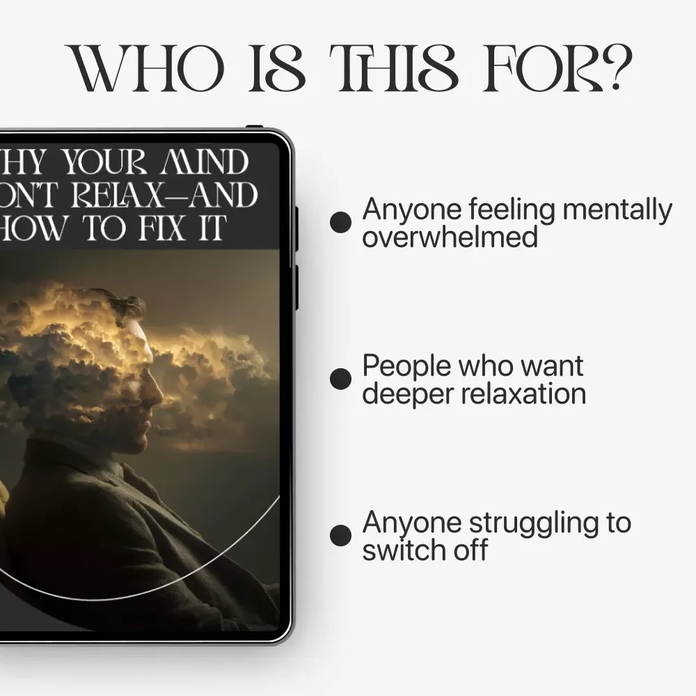 Why Your Mind Won’t Relax—and How to Fix It | Anxiety Relief eBook | Stress & Overthinking Guide | how to understand why i can't relax Mindset Workbook for Calm Living