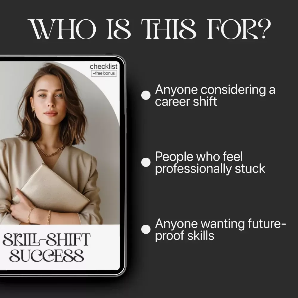 Skill-Shift Success Checklist | Career Change Digital Guide for How to Use Your Skills in a New Career | Printable Transferable Skills Planner
