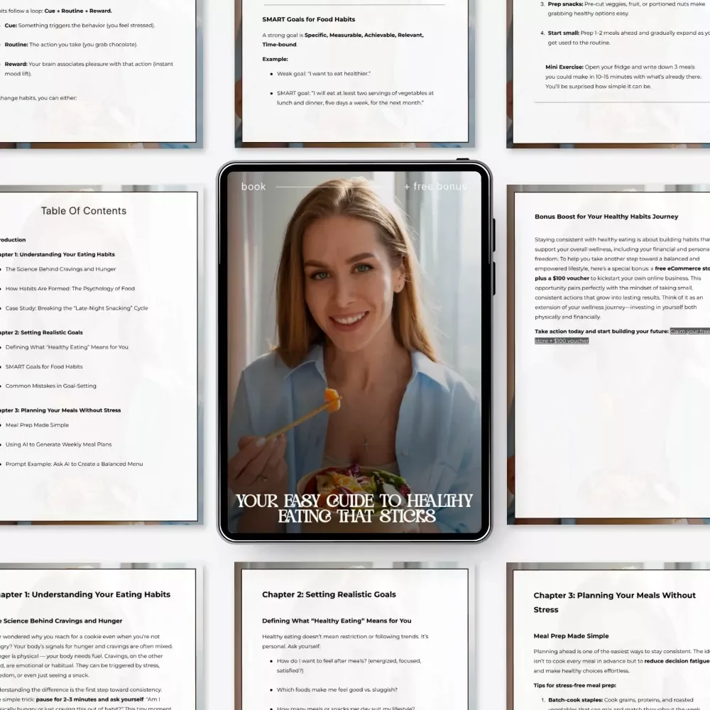 Your Easy Guide to Healthy Eating That Sticks – Practical eBook for Beginners & Busy People | Simple Habits, Meal Planning & How to Stay Consistent with Healthy Eating