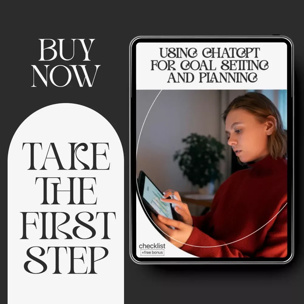 Using ChatGPT for Goal Setting and Planning Checklist | chatgpt for goal setting and planning Printable | Productivity Planner & Digital Download for Personal and Business Growth