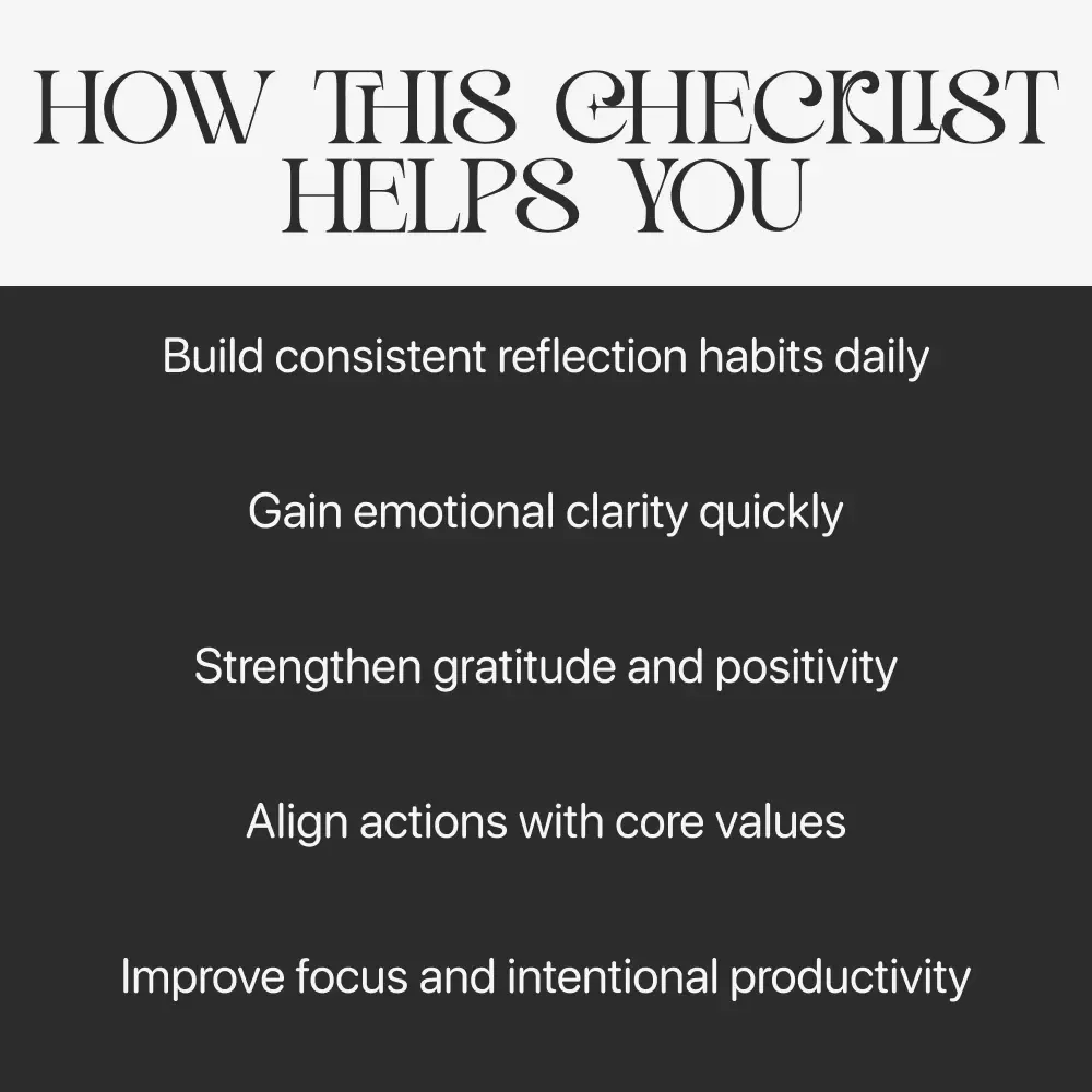 Daily Self-Reflection with AI Checklist | Best AI Prompts for Daily Self Reflection | Morning & Evening Mindset, Gratitude & Goal Clarity Digital Download