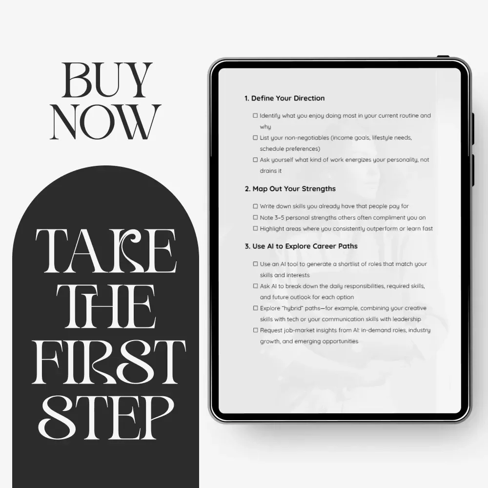 AI-Powered Career Clarity Checklist – Digital Career Guide, AI Career Planning Workbook, Self-Discovery Career Checklist, Professional Growth eBook, Job Direction Planner