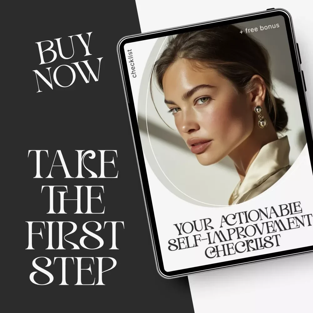 Your Actionable Self-Improvement Checklist | Printable Goal Planner | Yearly Goals for Self Improvement | Personal Growth Digital Download