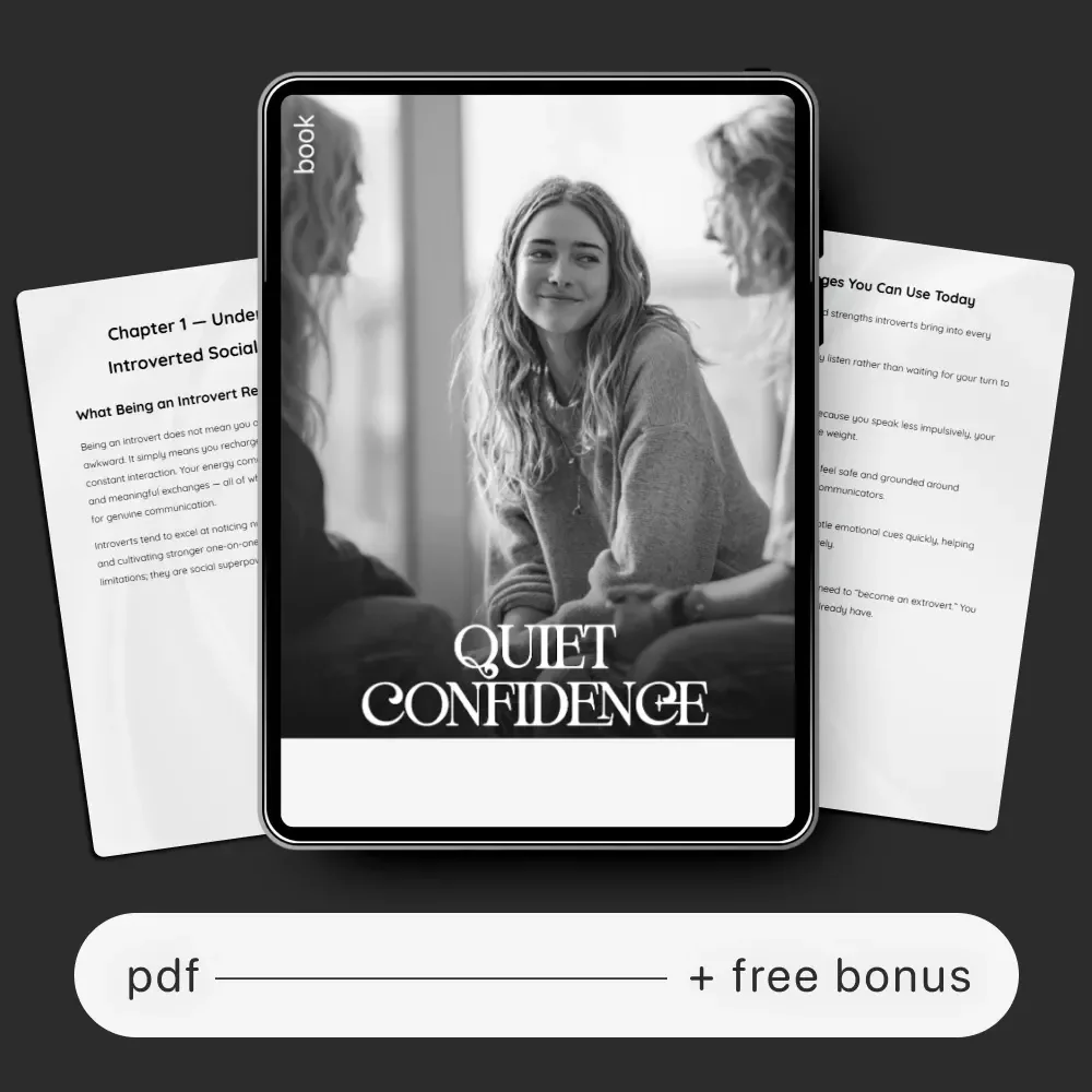 Quiet Confidence — A Growth-Focused Introvert’s Guide to Social Ease | How to Build Social Skills as an Introvert | Digital eBook & Checklist