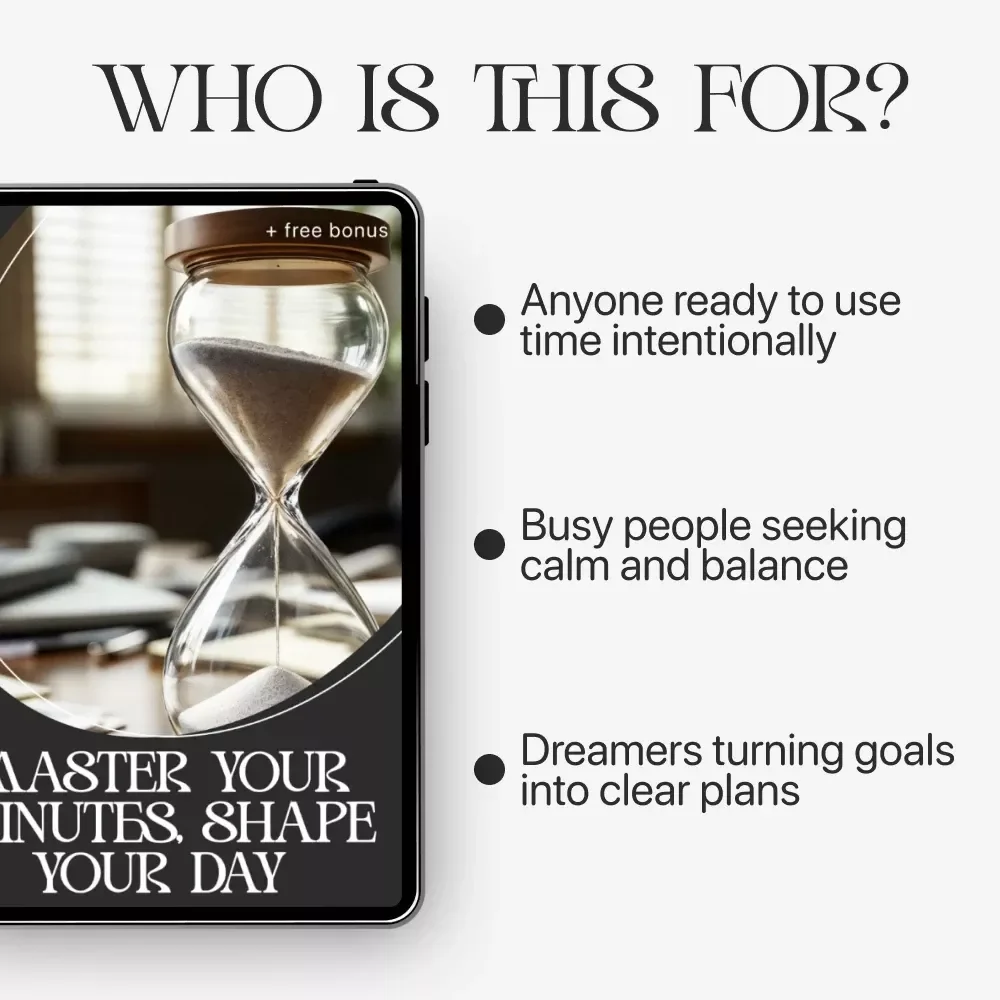 Master Your Minutes, Shape Your Day | Printable Time Management Guide | Digital Download on How to Improve Time Management Skills