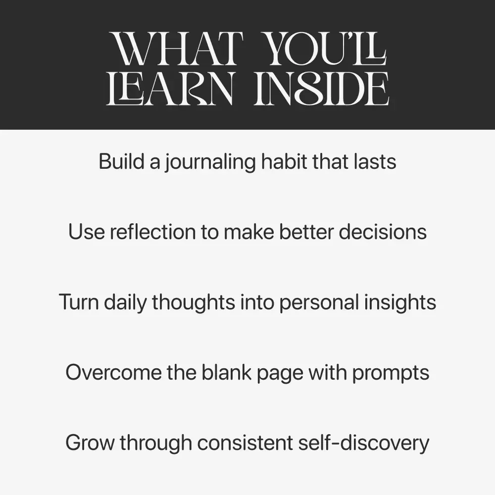 The Personal Growth Journal Guide | Printable Reflection Workbook | How to Use Journaling for Personal Growth