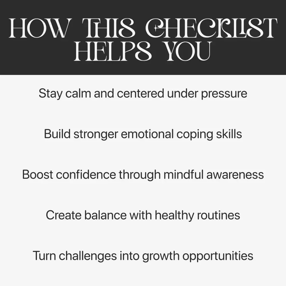 Resilience to Stress: Personal Growth Checklist | Printable Self-Improvement Guide for Emotional Strength & Mental Wellness | Digital PDF on How to Build Resilience to Stress