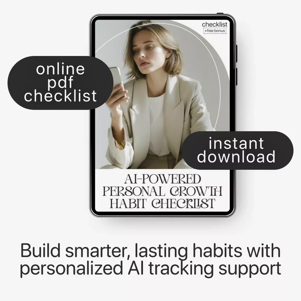 AI-Powered Personal Growth Habit Checklist | Digital Download | Personal Growth Habits AI Tracking | Self-Improvement Planner