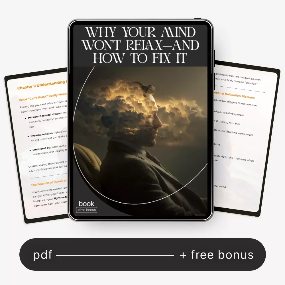 Why Your Mind Won’t Relax—and How to Fix It | Anxiety Relief eBook | Stress & Overthinking Guide | how to understand why i can't relax Mindset Workbook for Calm Living