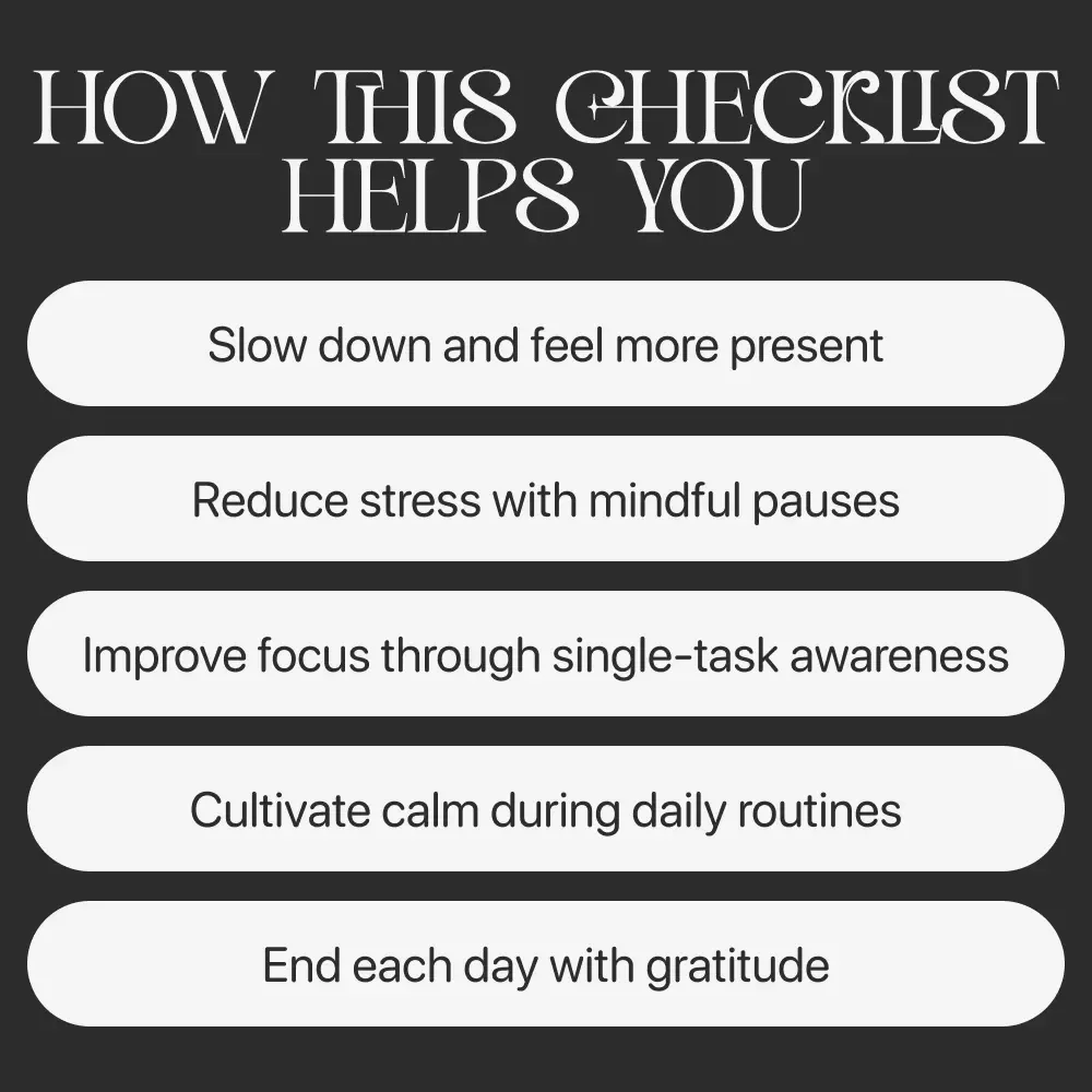 The Everyday Mindfulness Habit Builder | Printable Checklist | Digital Download on How to Practice Mindfulness in Everyday Life