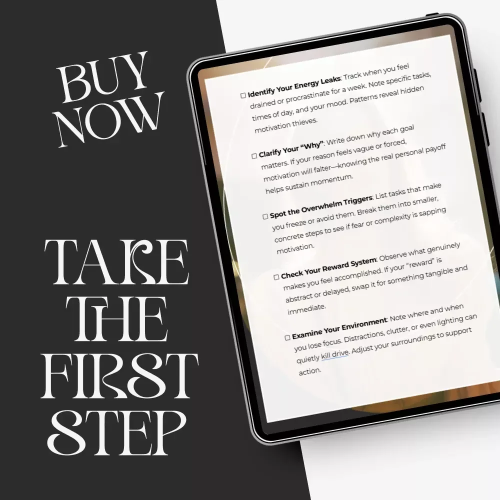 Your Checklist to Understand Why You Lose Drive – Motivation Checklist, Productivity Guide & Self-Improvement Digital Download