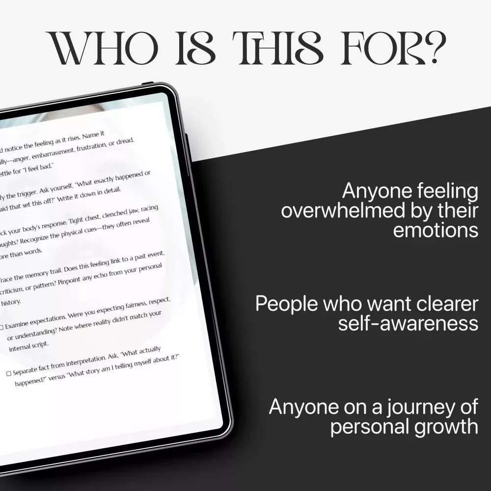 A Step-by-Step Self-Discovery Checklist – Emotional Awareness Guide, Self Reflection Journal Tool, Inner Work Workbook, Mindfulness & Personal Growth Printable