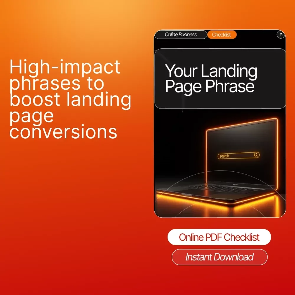 Your Landing Page Phrase Checklist – High-Converting Copywriting Guide, SEO Boosting Digital Download, Instant Access Conversion Phrase eBook for Entrepreneurs & Marketers