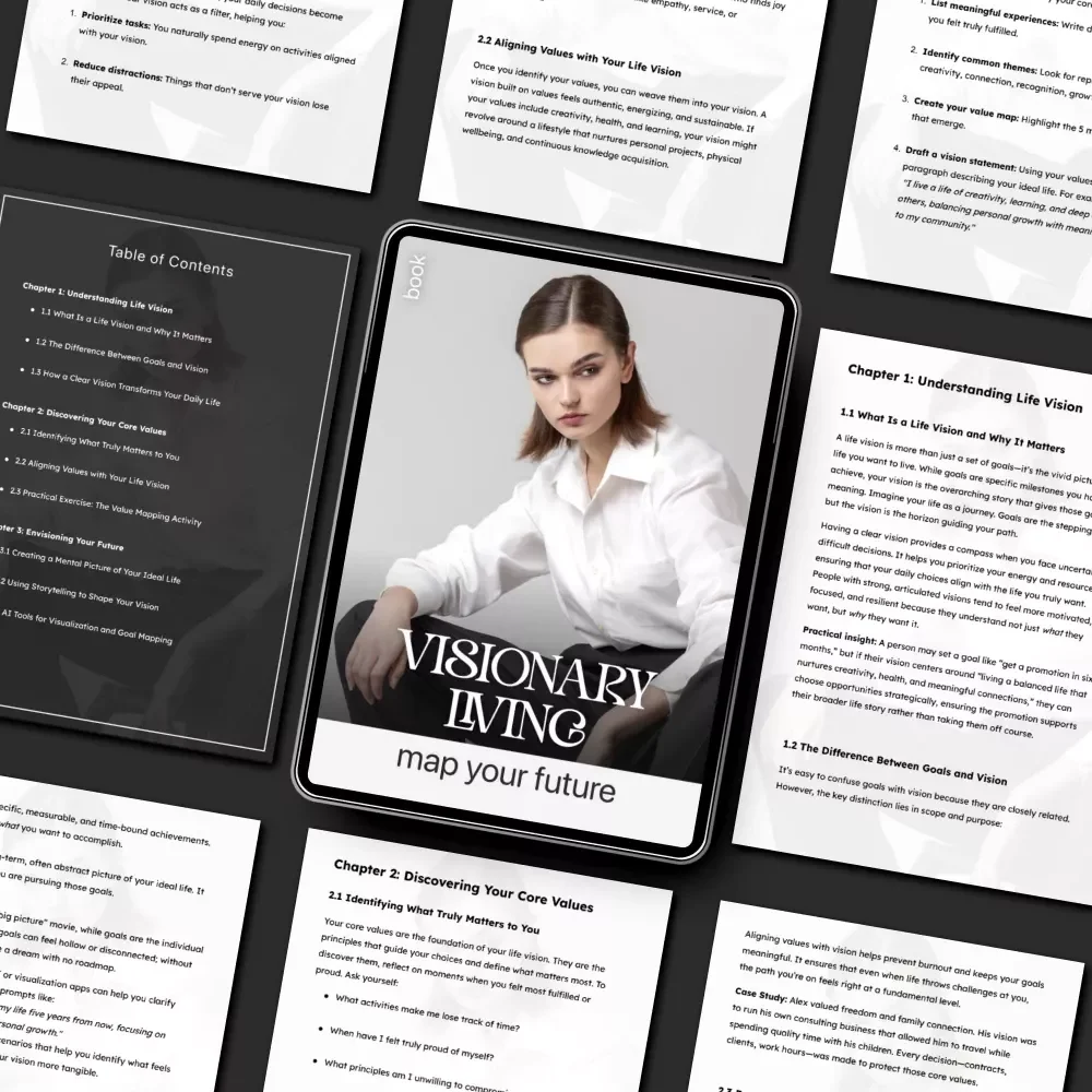 Visionary Living: Map Your Future | Digital eBook | How to Create a Vision for Your LifeVisionary Living: Map Your Future | eBook on How to Create a Vision for Your Life | Self-Growth Digital Guide for Personal Development and Life Planning