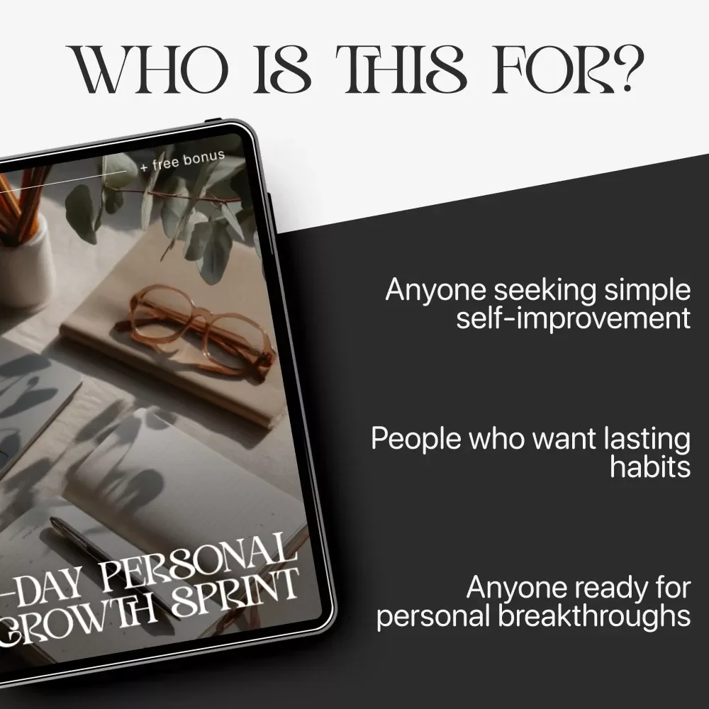 7-Day Personal Growth Sprint | Weekly Personal Growth Challenge Checklist | Self-Improvement PDF Download