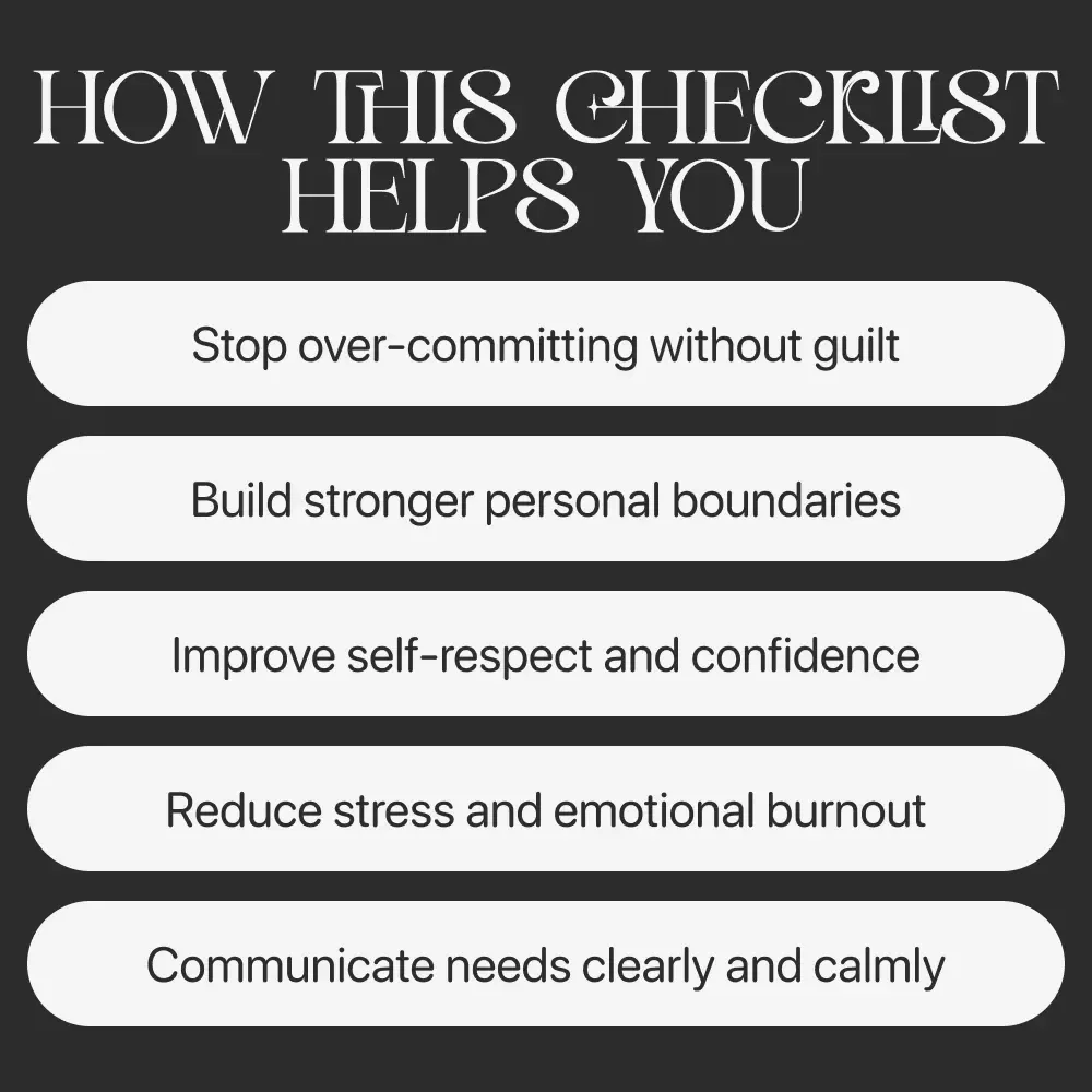 A Practical Checklist to Stop People-Pleasing | How to Stop People-Pleasing Digital Download, Self-Boundary Guide, Printable Personal Growth Checklist