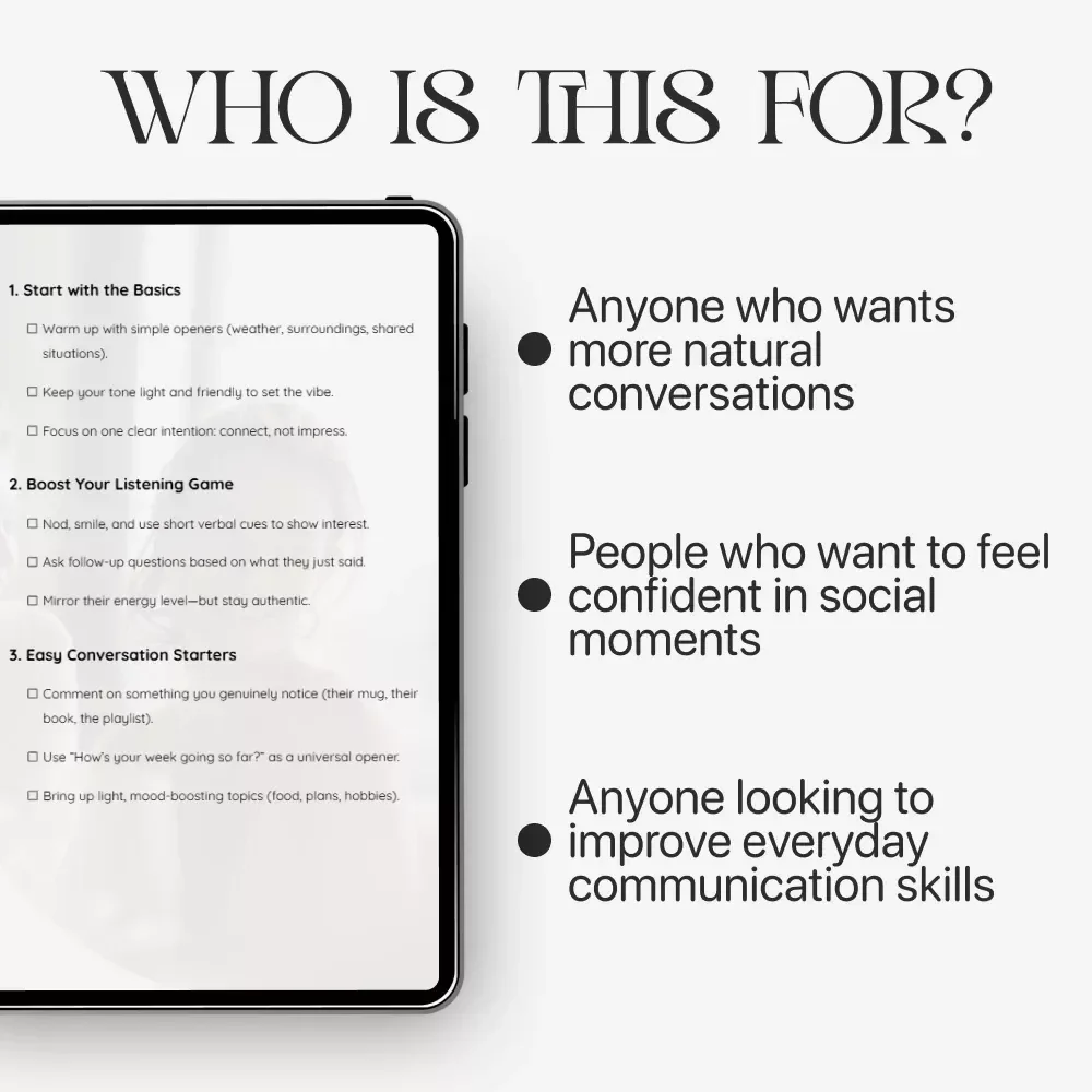 Small Talk Made Simple | Digital Download Guide for Better Conversations, Easy Social Skills, Everyday Communication Tips, Printable eBook