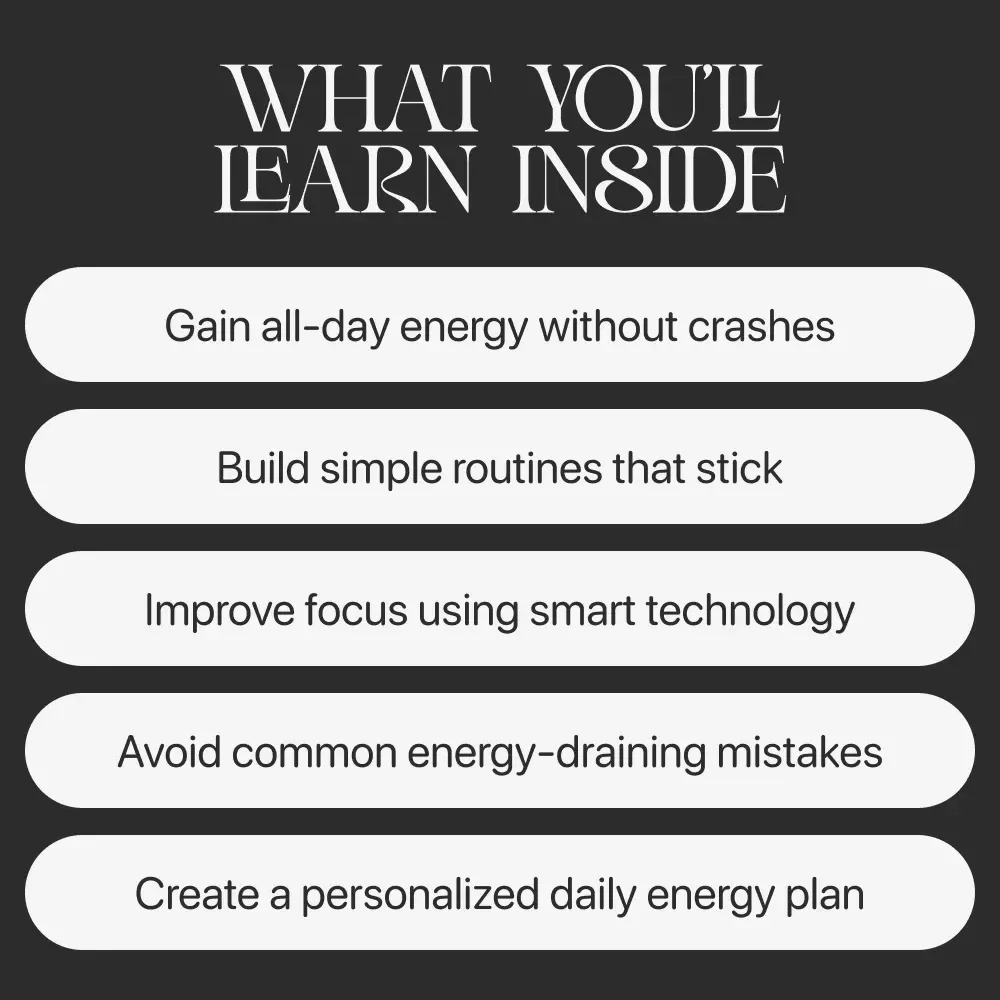 Fuel Your Day: Practical Ways to Supercharge Your Energy | Digital Energy Guide | How to Increase Daily Energy Planner & Checklist
