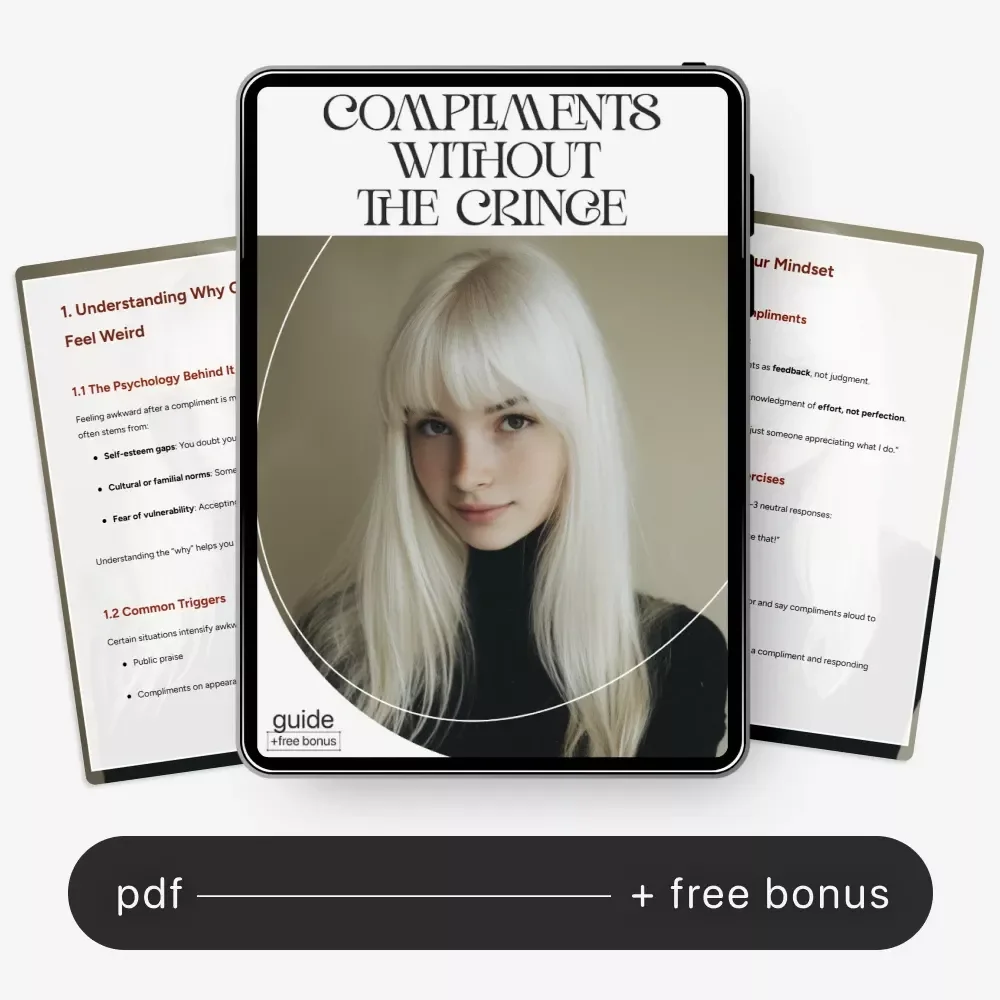 Compliments Without the Cringe | Confidence-Building Guide for How to Stop Feeling Weird About Compliments | Self-Improvement eBook Download