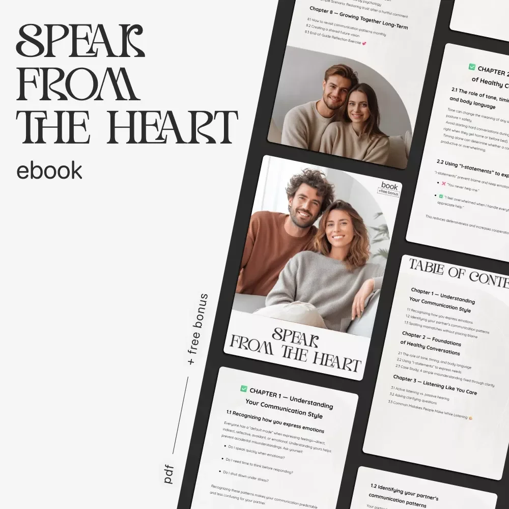 Speak From the Heart | How to Communicate Better With Your Partner Guide | Couples Communication eBook | Relationship Conflict Resolution Digital Download