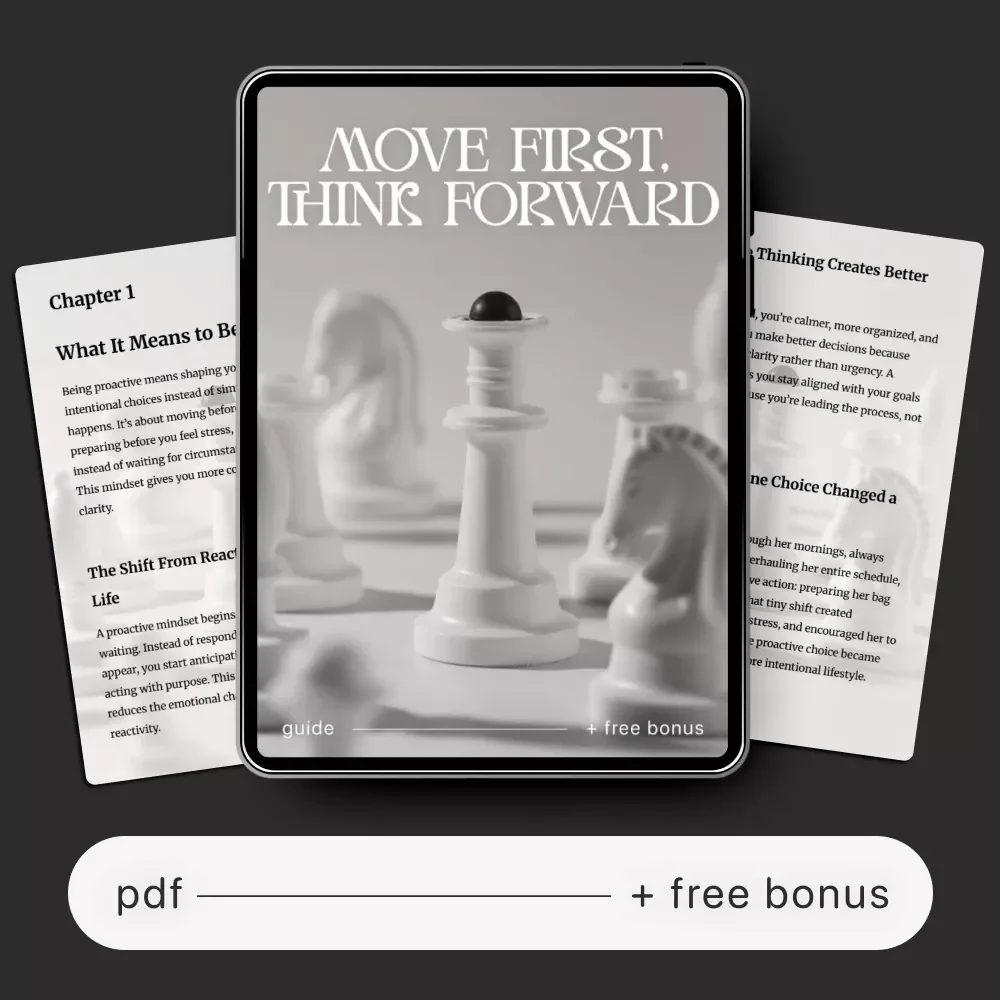 Move First, Think Forward | Printable Self-Improvement Guide | Digital Download on Ways to Develop a Proactive Mindset